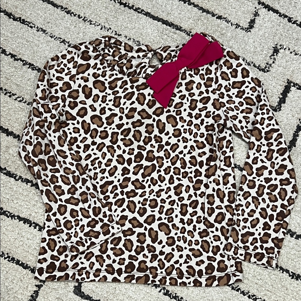 Gymboree Leopard Print Top with Pink Bow